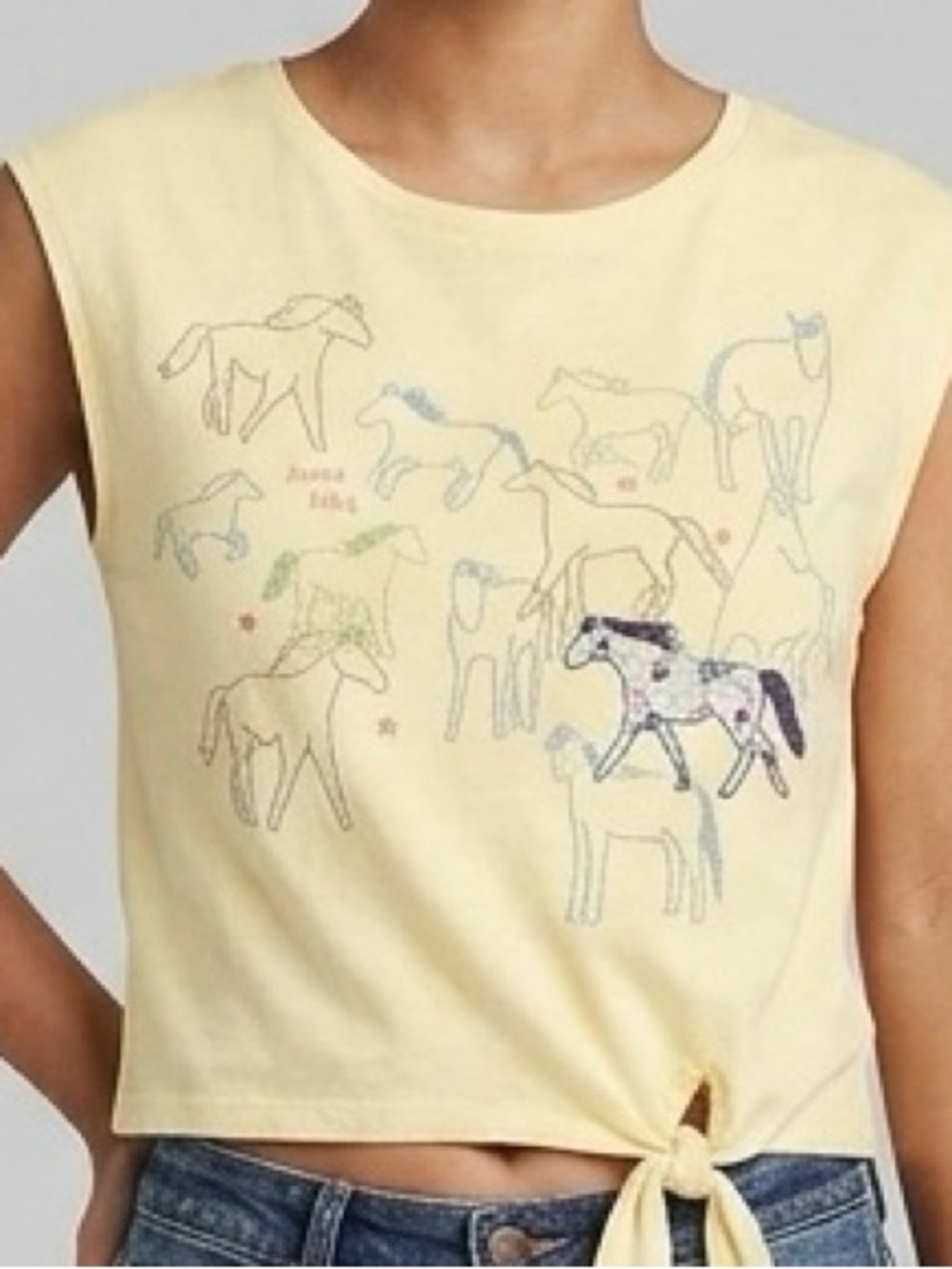 GAP Kids Yellow Embroidered Horse Tee